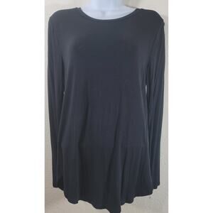 Old Navy Black Long Sleeves Round Neck Top Large Lightweight Soft Stretchy
